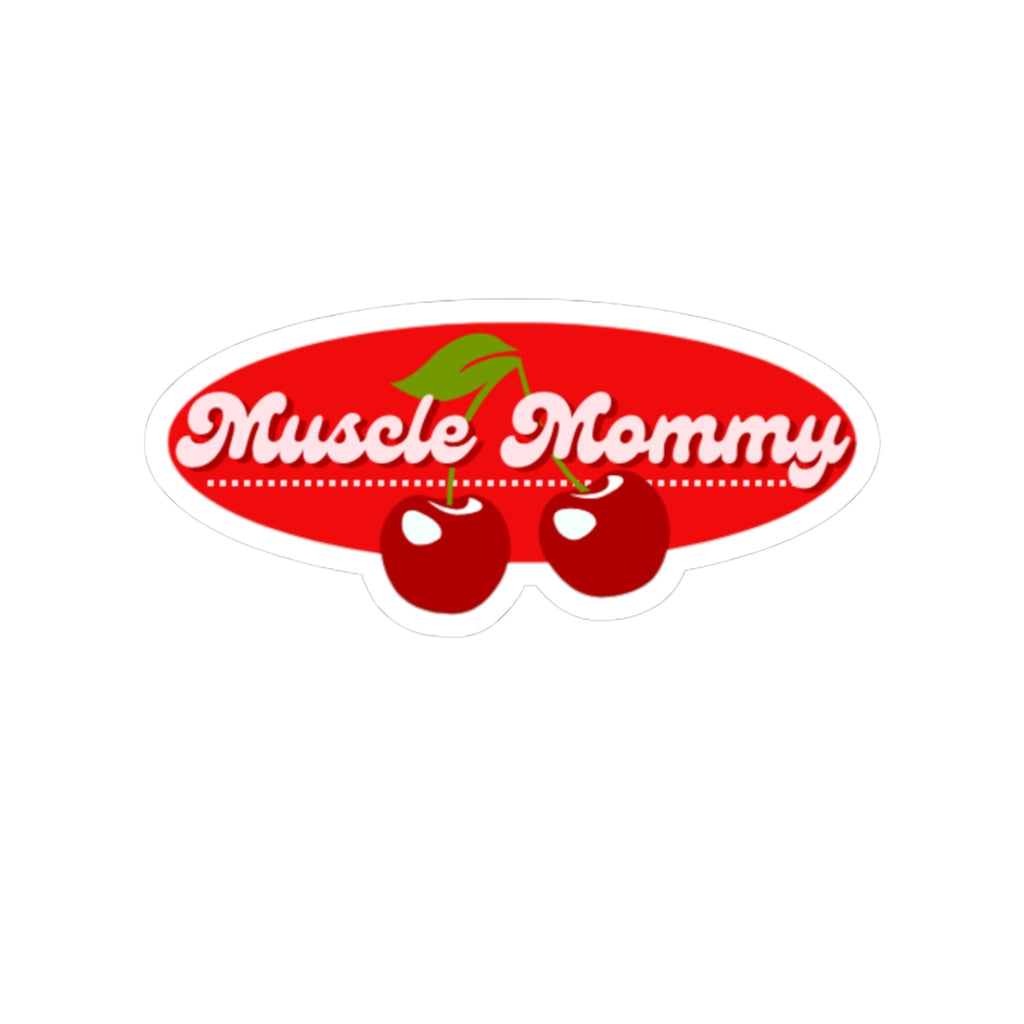 Muscle Mommy Kiss-Cut Sticker — Retro Cherry Fitness Decal