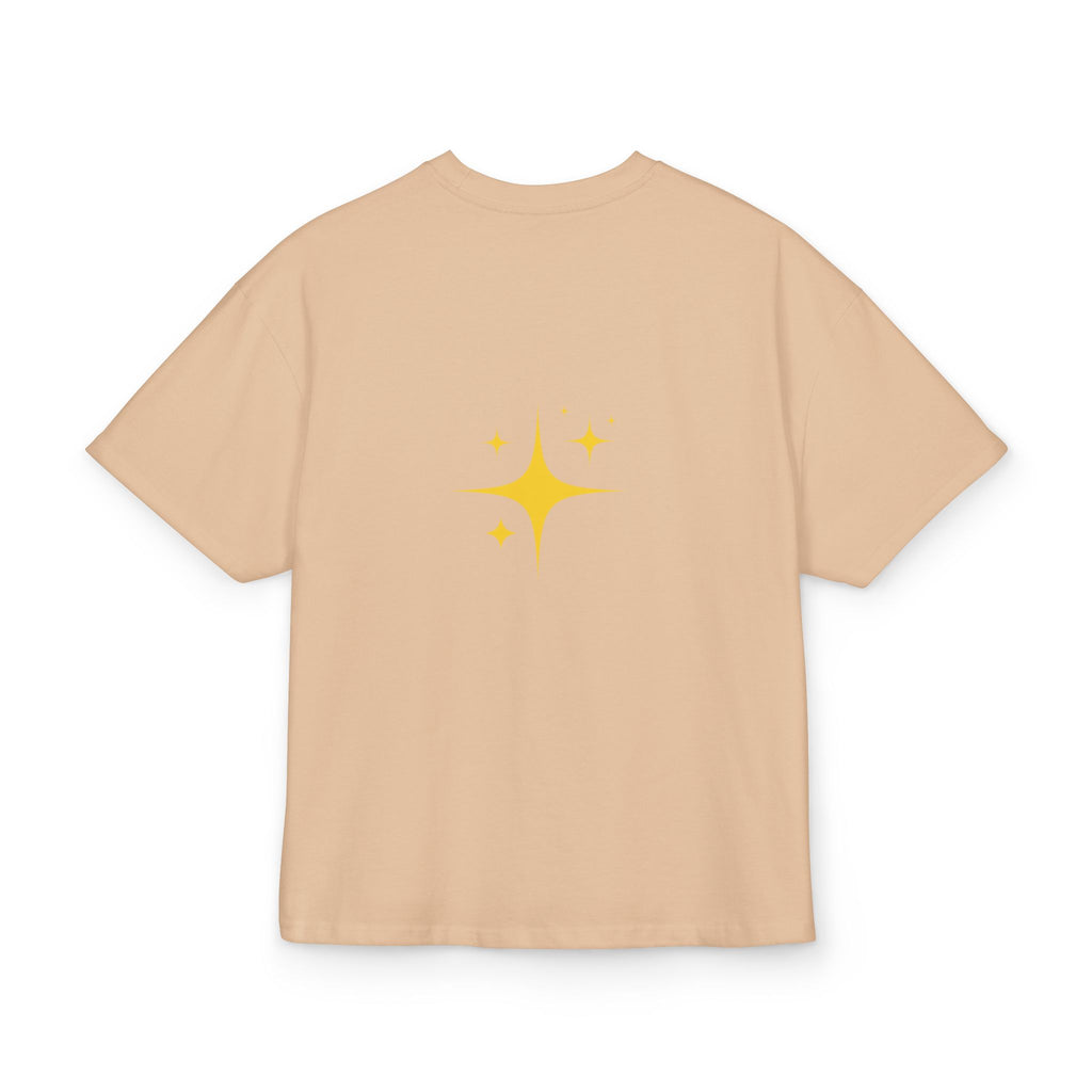 Lucky Baby Oversized Tee - Retro Cherry with Golden Star Back