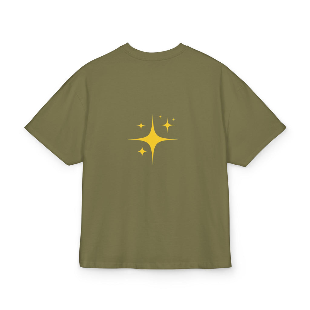 Lucky Baby Oversized Tee - Retro Cherry with Golden Star Back