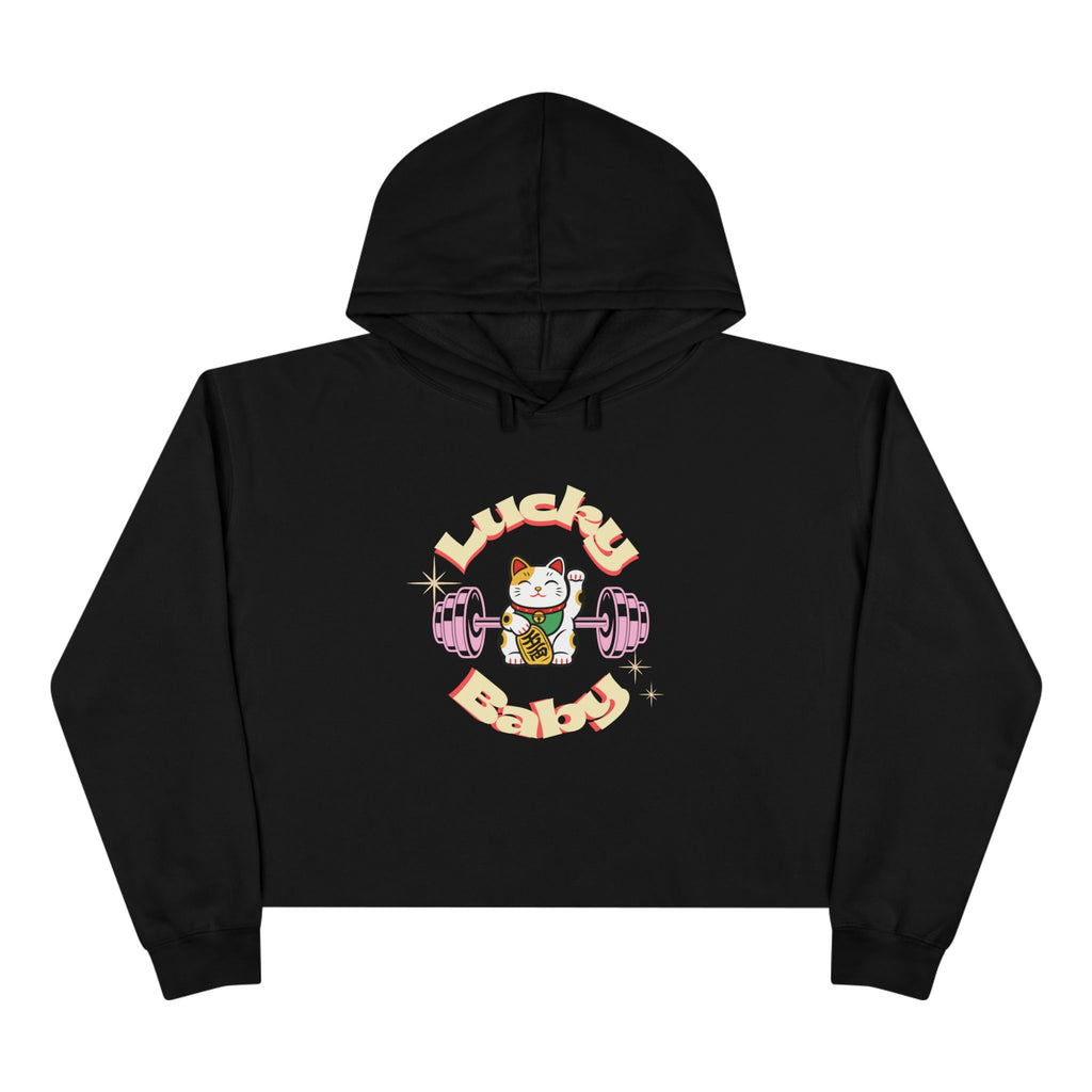 Lucky Baby Lifter Crop Hoodie —  Maneki Neko Lucky Cat