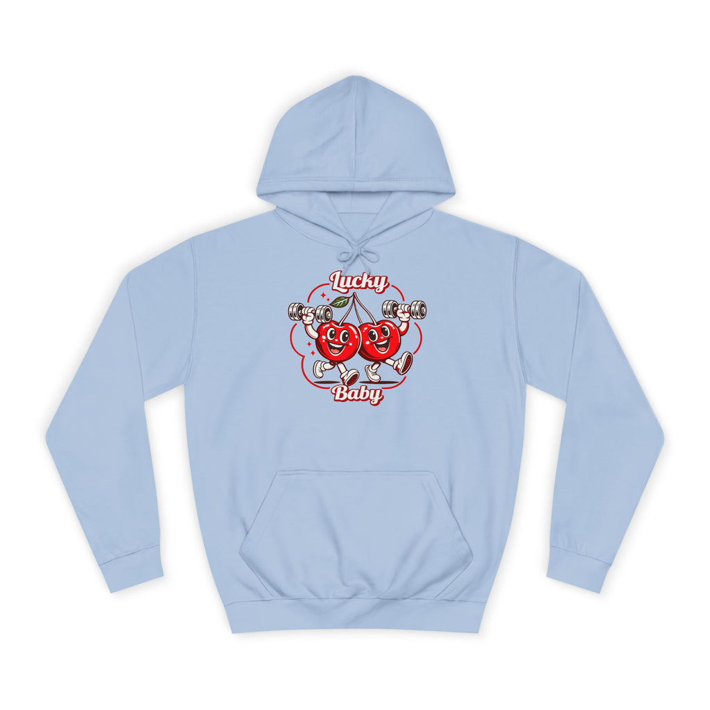 Lucky Baby Retro - Cherry dumbbell Cartoon College Hoodie