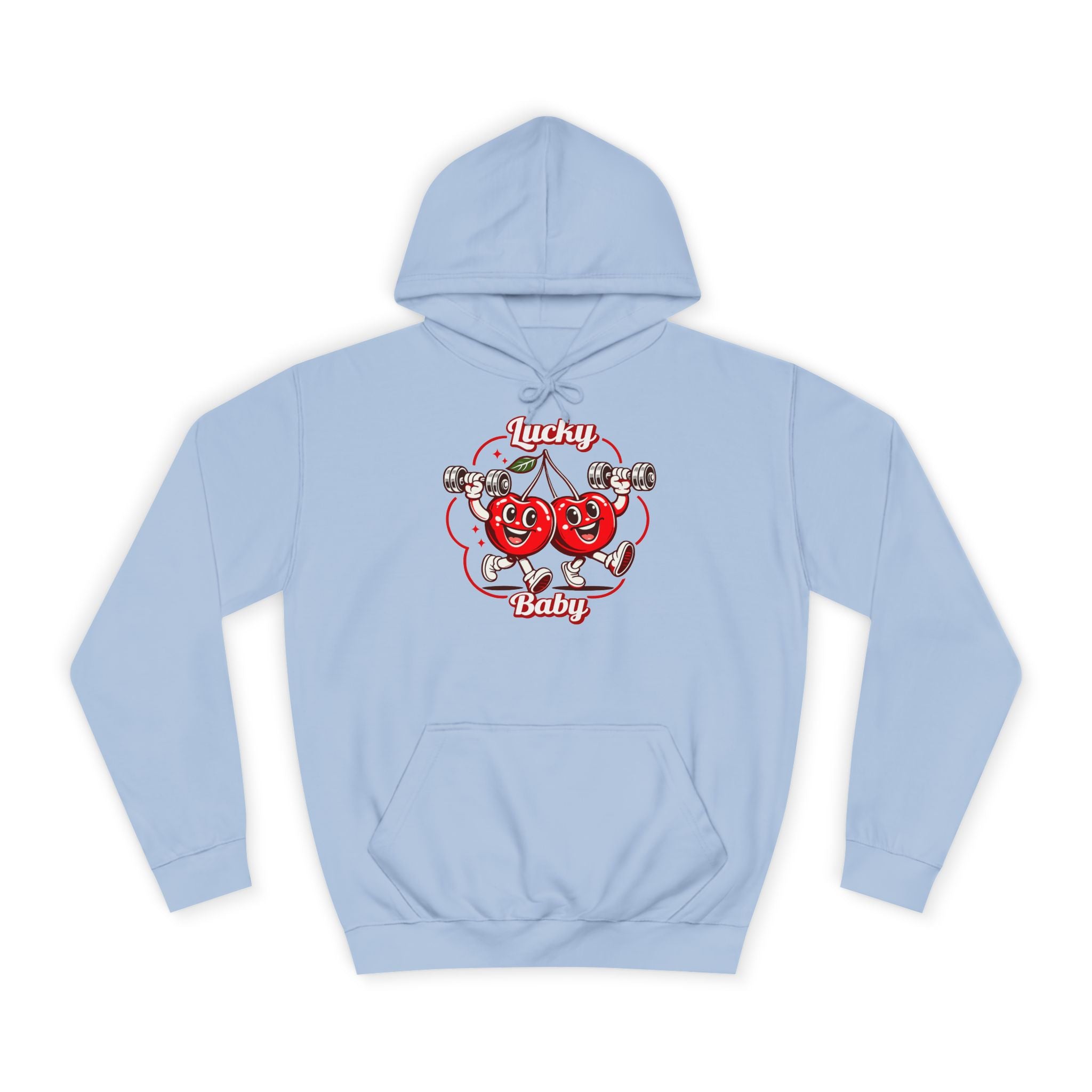 Lucky Baby Retro - Cherry dumbbell Cartoon College Hoodie
