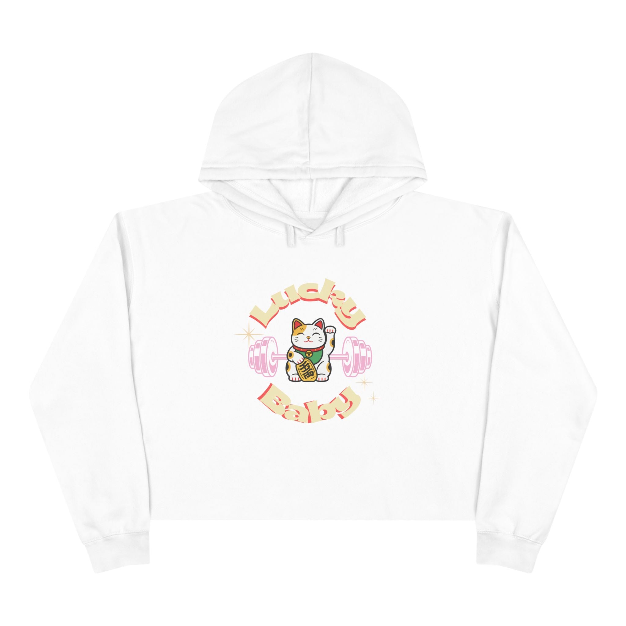 Lucky Baby Lifter Crop Hoodie —  Maneki Neko Lucky Cat