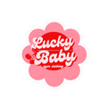 Lucky Baby Kiss-Cut Sticker — Retro Cherry Flower Laptop Decal