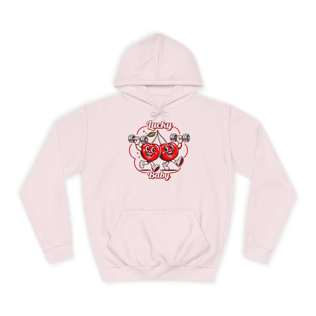 Lucky Baby Retro - Cherry dumbbell Cartoon College Hoodie
