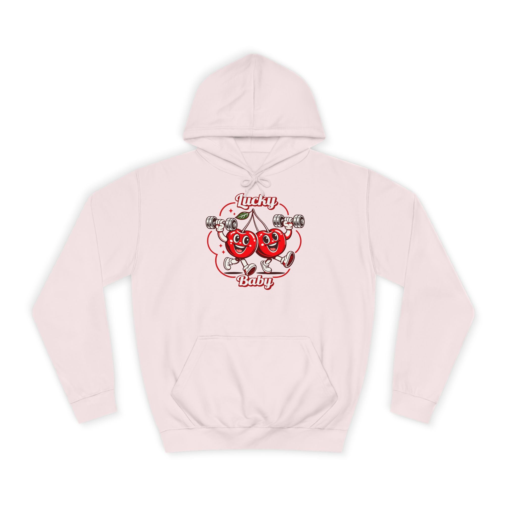 Lucky Baby Retro - Cherry dumbbell Cartoon College Hoodie