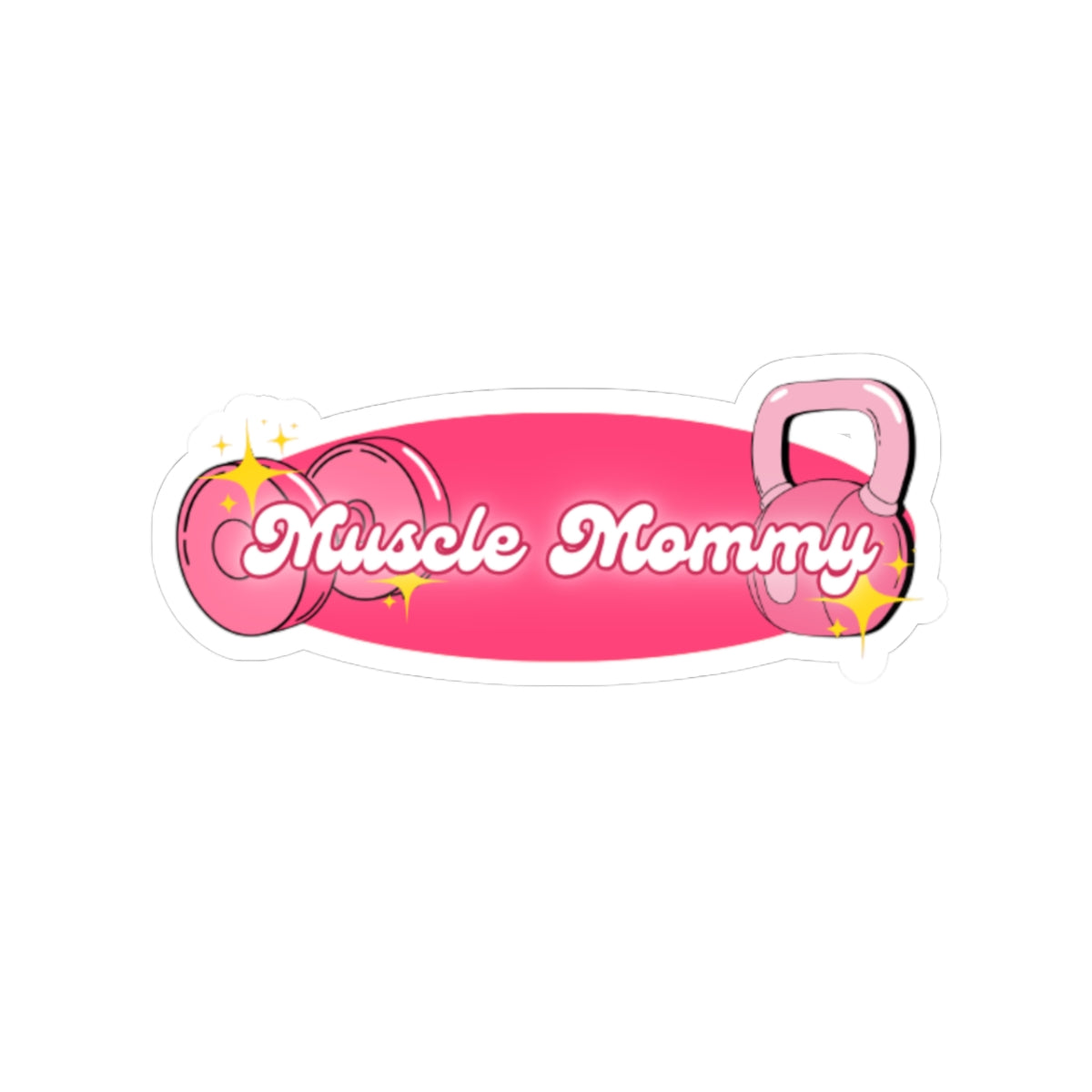 Muscle Mommy — Pink Kettlebell & Dumbbell Sticker