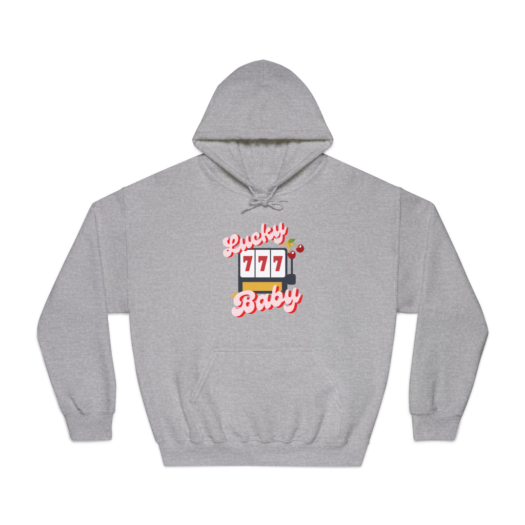 Lucky 777 Baby Hoodie — Retro Slot Machine Graphic Hooded Sweatshirt