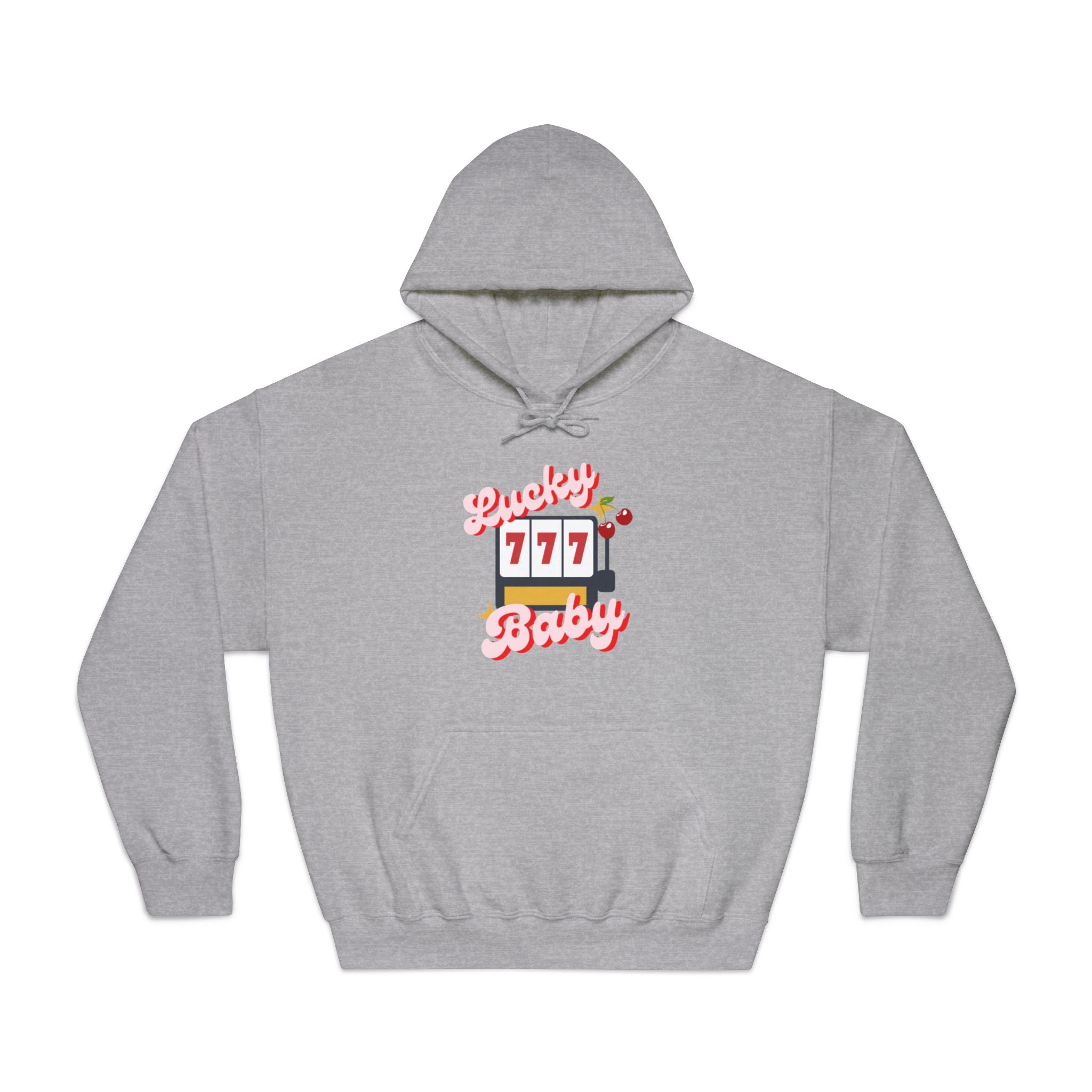 Lucky 777 Baby Hoodie — Retro Slot Machine Graphic Hooded Sweatshirt