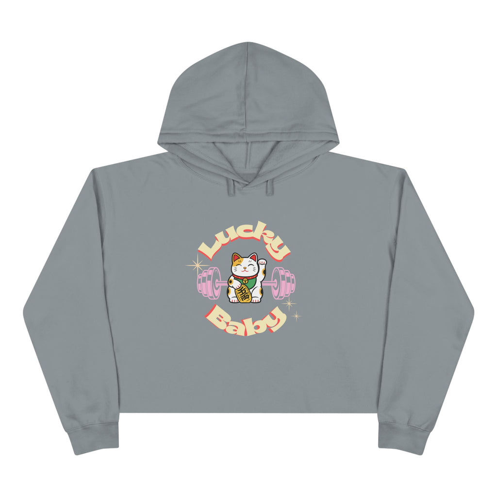 Lucky Baby Lifter Crop Hoodie —  Maneki Neko Lucky Cat