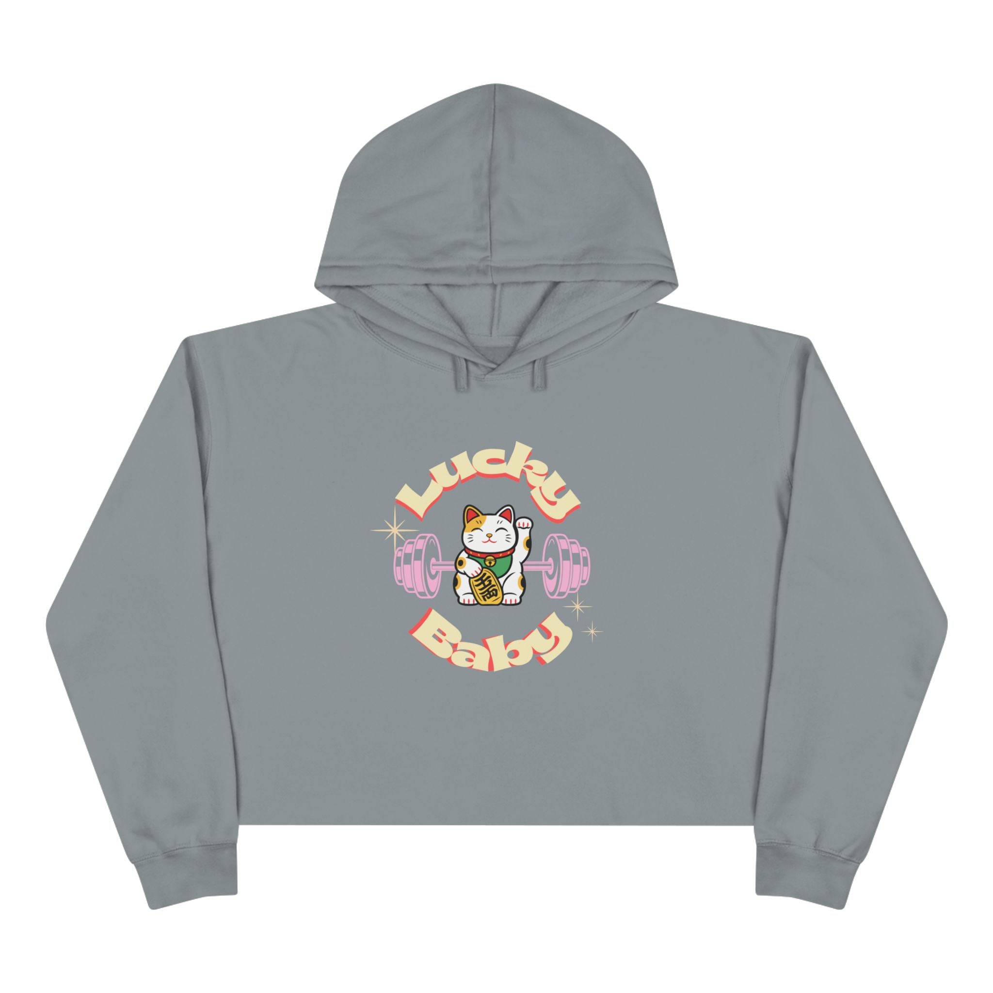 Lucky Baby Lifter Crop Hoodie —  Maneki Neko Lucky Cat