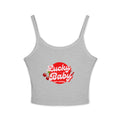 Lucky Baby Crop Tank - Women's Spaghetti Strap Cherry Graphic